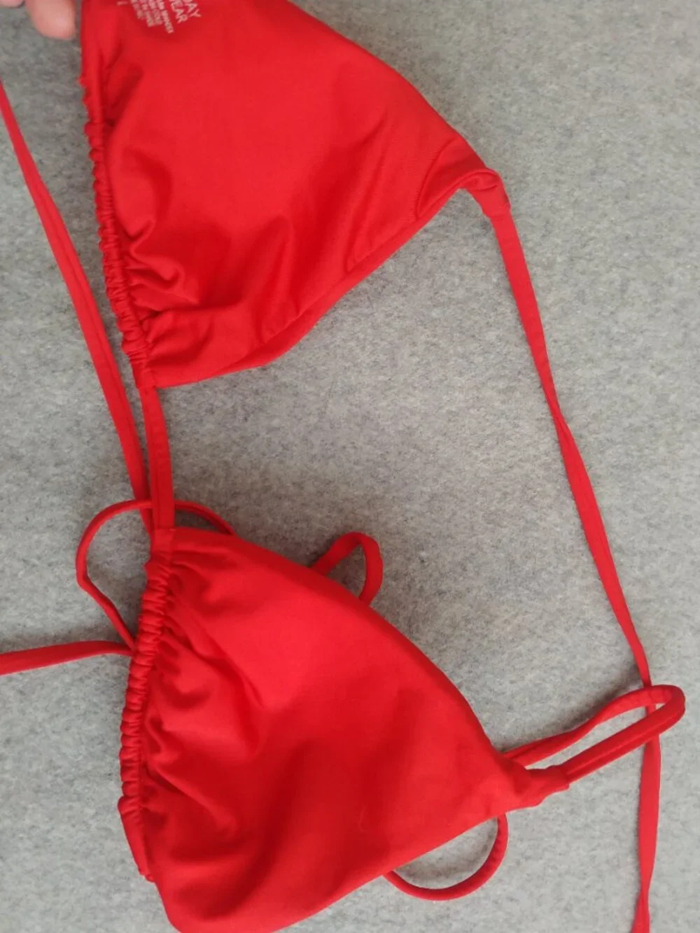 MONDAY SWIMWEAR red triangle bikini top size Large